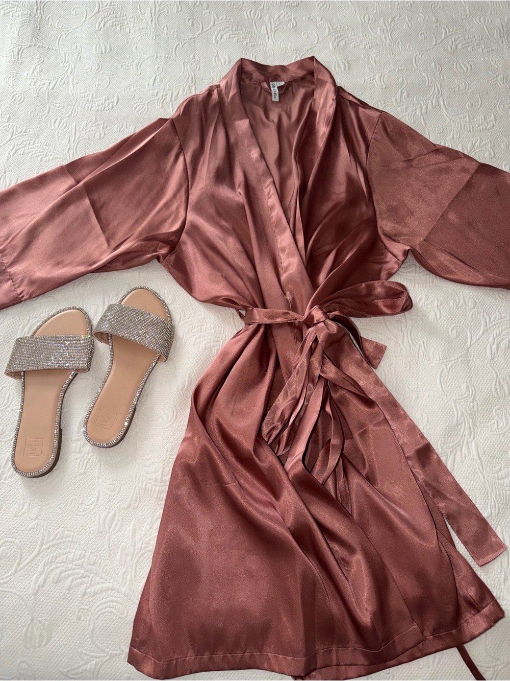 DB Studio Robe and Rhinestone Sandals Set